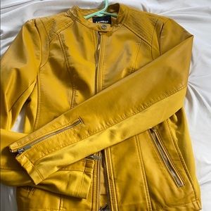 New express Moto jacket- mustard yellow M